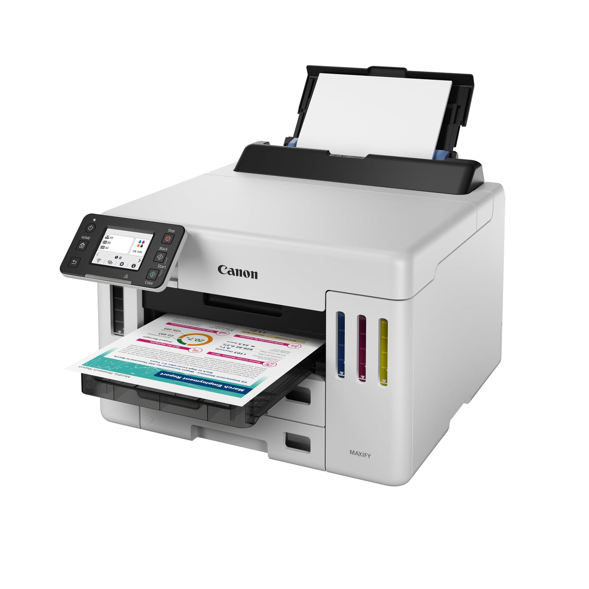 Canon Maxify GX5550 Megatank, Impresora Profesional para Oficina, con Depósito de Tinta Rellenable, Pantalla LCD, Capacidad 600 Hojas, Impresión de Alta Velocidad, 3 años de garantía