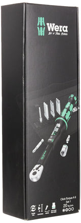 WERA-05130110001-Click-Torque A 6 Set 1 - Llave dinamomé. con puntas+vasos en caja textil