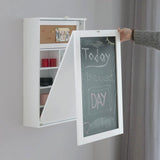 InnovaGoods® Mesa plegable de pared Woldy, mesa con pizarra y estantería, mesa plegable multifunción para trabajar y ahorrar espacio, Medidas ‎80x50x18 cm, Color Blanco