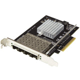 StarTech.com Tarjeta de Red PCI Express para Servidores con 4 Puertos SFP+ - Tarjeta de Red de 10 Gibabits con Chip Intel XL710
