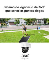 eufy Security SoloCam S340 3K Camara vigilancia WiFi Exterior Solar, Camara vigilancia WiFi Exterior, vigilancia de 360°, Wi-Fi 2,4 GHz, sin cuotas mensuales, Compatible con HomeBase 3