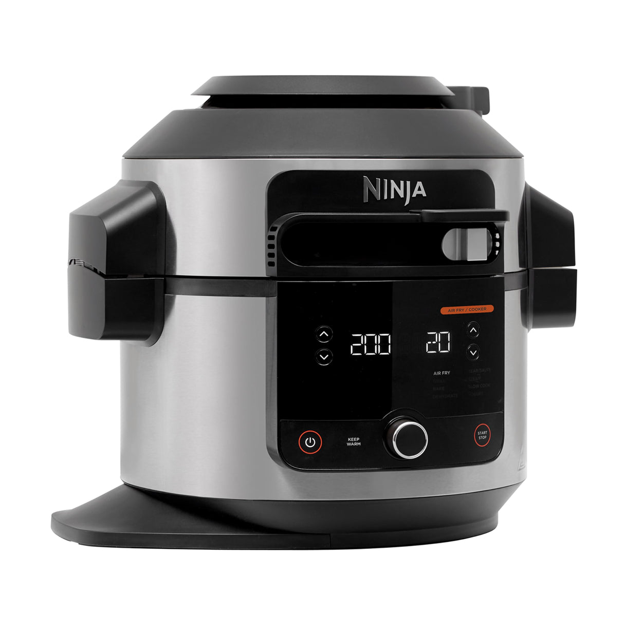Ninja Foodi Olla eléctrica multifunción con SmartLid, 6 l, 11 funciones de cocción en 1, Olla a presión, Freidora de aire, Cocción lenta, Parrilla, Hornear y más, acero inoxidable, OL550EU