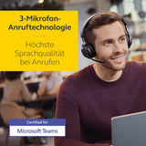 Jabra Evolve2 65 Auriculares Inalámbricos Estéreo PC con Cancelación de Ruido - Certificados para Microsoft Teams - Batería de Larga Duración - Adaptador Bluetooth USB-C - Negro
