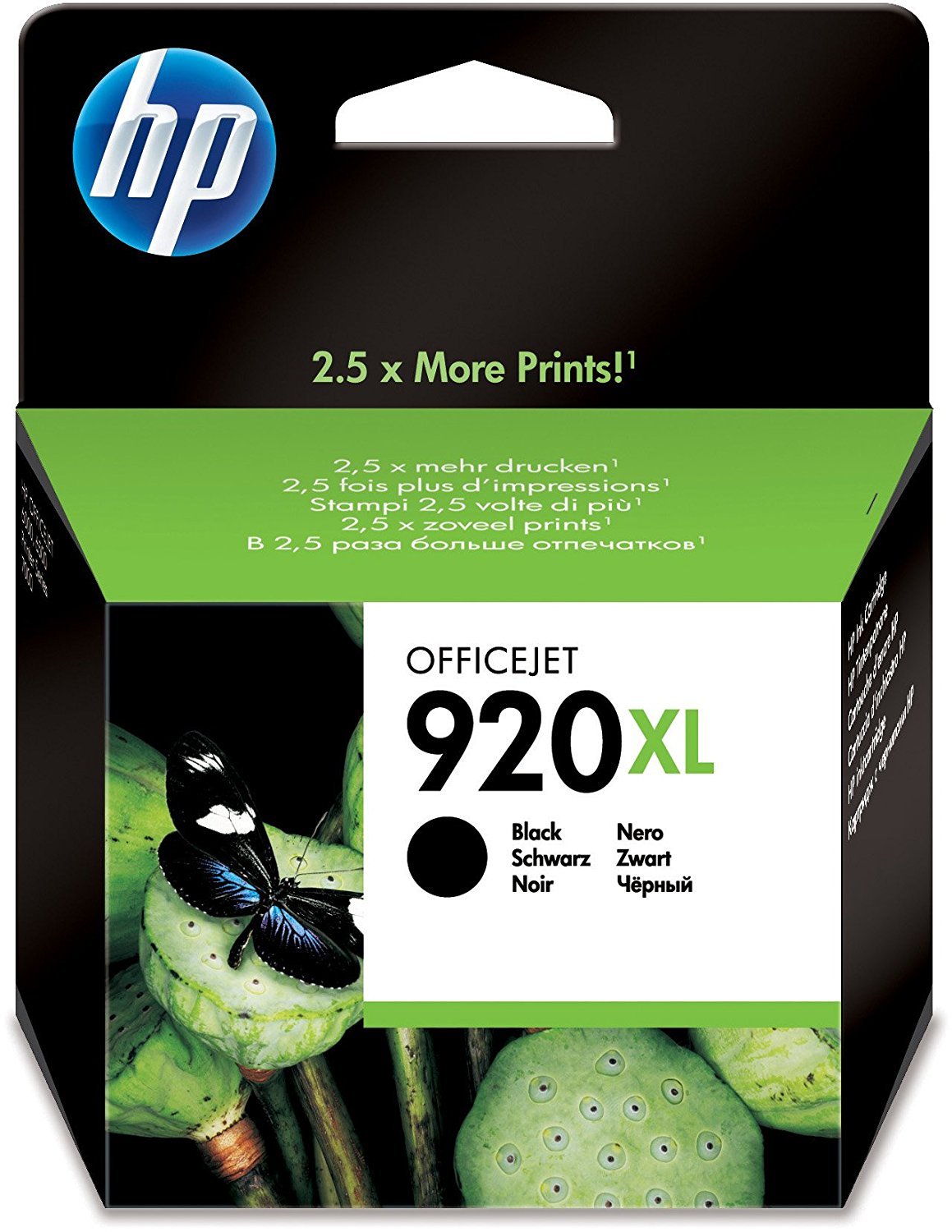 HP 920XL CD975AE Negro, Cartucho de Alta Capacidad Original, de 1.200 páginas, para impresoras HP OfficeJet serie 6500, 6000, 7000, 7500 y E710