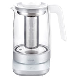 ZWILLING ENFINIGY Hervidor de vidrio con colador de té, Ajuste de temperatura y temporizador de té, 1850 W, 1,7 l, Blanco