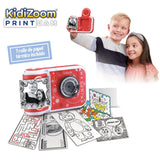 VTech - Kidizoom Print CAM roja, Cámara de Fotos instantáneas y vídeos para niños +5 años, Impresión Instantánea, Plantillas, Efectos y Marcos, Versión ESP