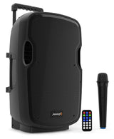 Audibax Denver 10 Altavoz Activo PA 10” con Bateria, Ruedas + 1 Micro Inalambrico Mano