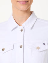 Tommy Hilfiger Cazadora vaquera Mujer Slim Fit, Blanco (Th Optic White), 44