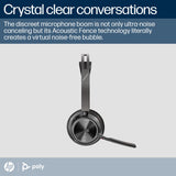 Poly Voyager Focus 2 Auriculares inalámbricos UC con micrófono y soporte de carga: compatible con PC a través del adaptador BLUETOOTH BT700 incluido o mediante cable USB
