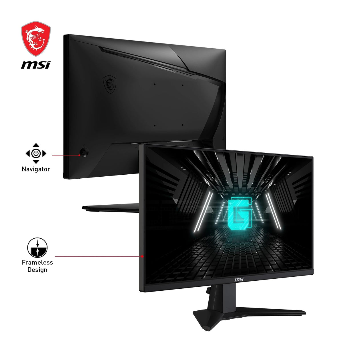 MSI G255F - Monitor Gaming de 24.5", FHD (1920x1080), 180 Hz / 1ms, Adaptive-Sync, Display Port 1.2a, HDMI 2.0b, Negro