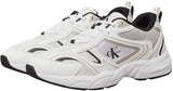 Calvin Klein Runner Sneaker Hombre Retro Tennis Mesh Calzado Deportivo, Blanco (Bright White/Black), 40