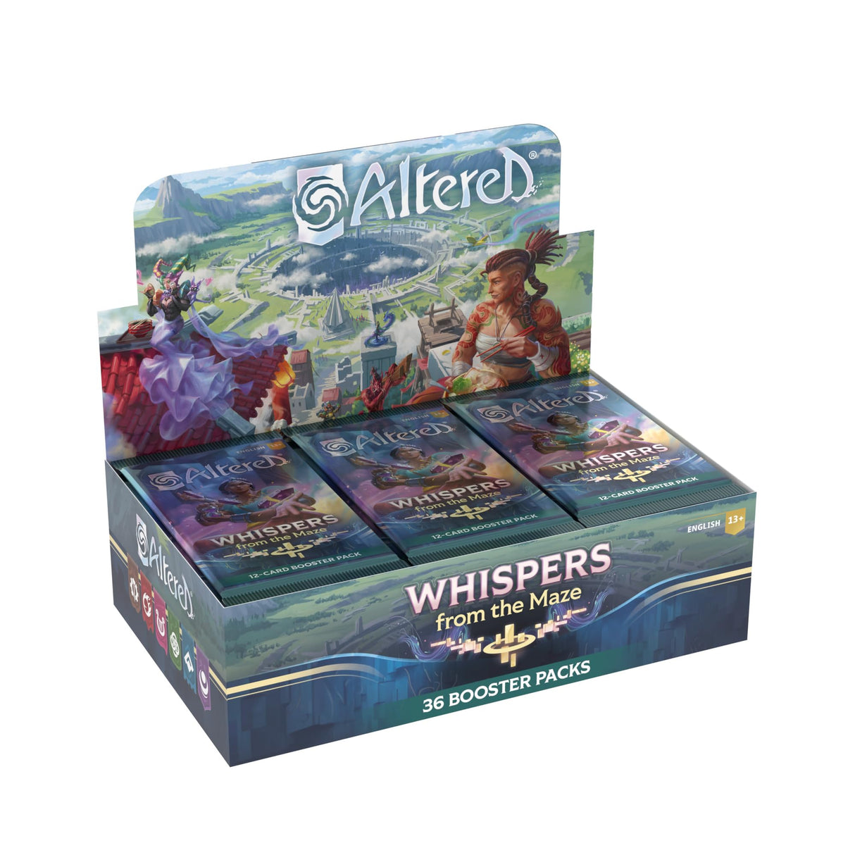 Equinox Altered: Whispers from The Maze Booster Caja de Sobres, Juego de Cartas Coleccionables, A Partir de 13 Años, para 2 Jugadores, 30-60 Minutos por Partida, Español, Multicolor (ALTDISBO03EN)