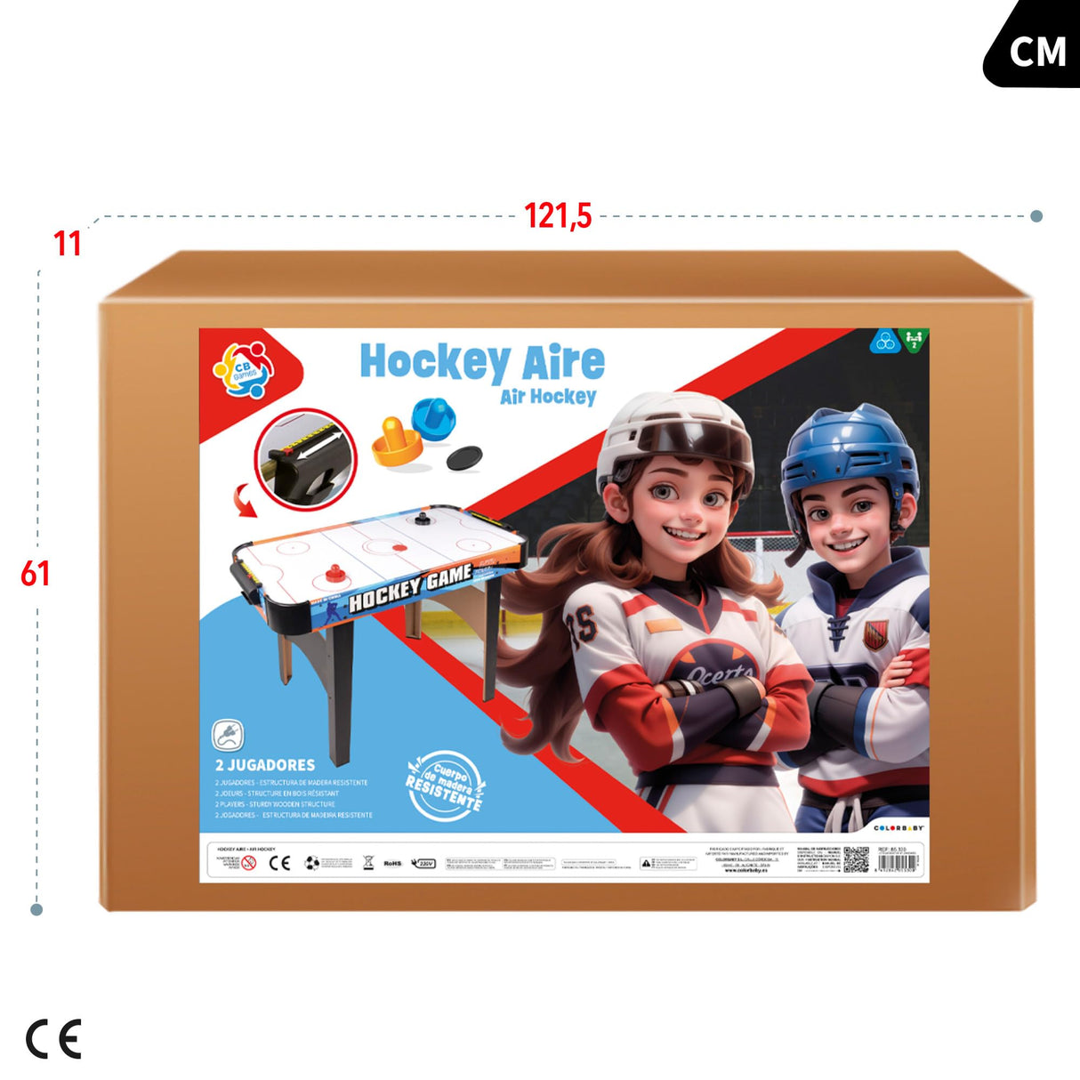 ColorBaby 85330 - Mesa Air Hockey, 122 x 61 x 75 cm