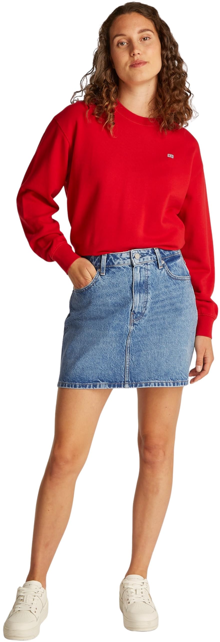 Tommy Hilfiger Falda Vaquera Mujer Mini Ali Minifalda, Azul (Ali), 38