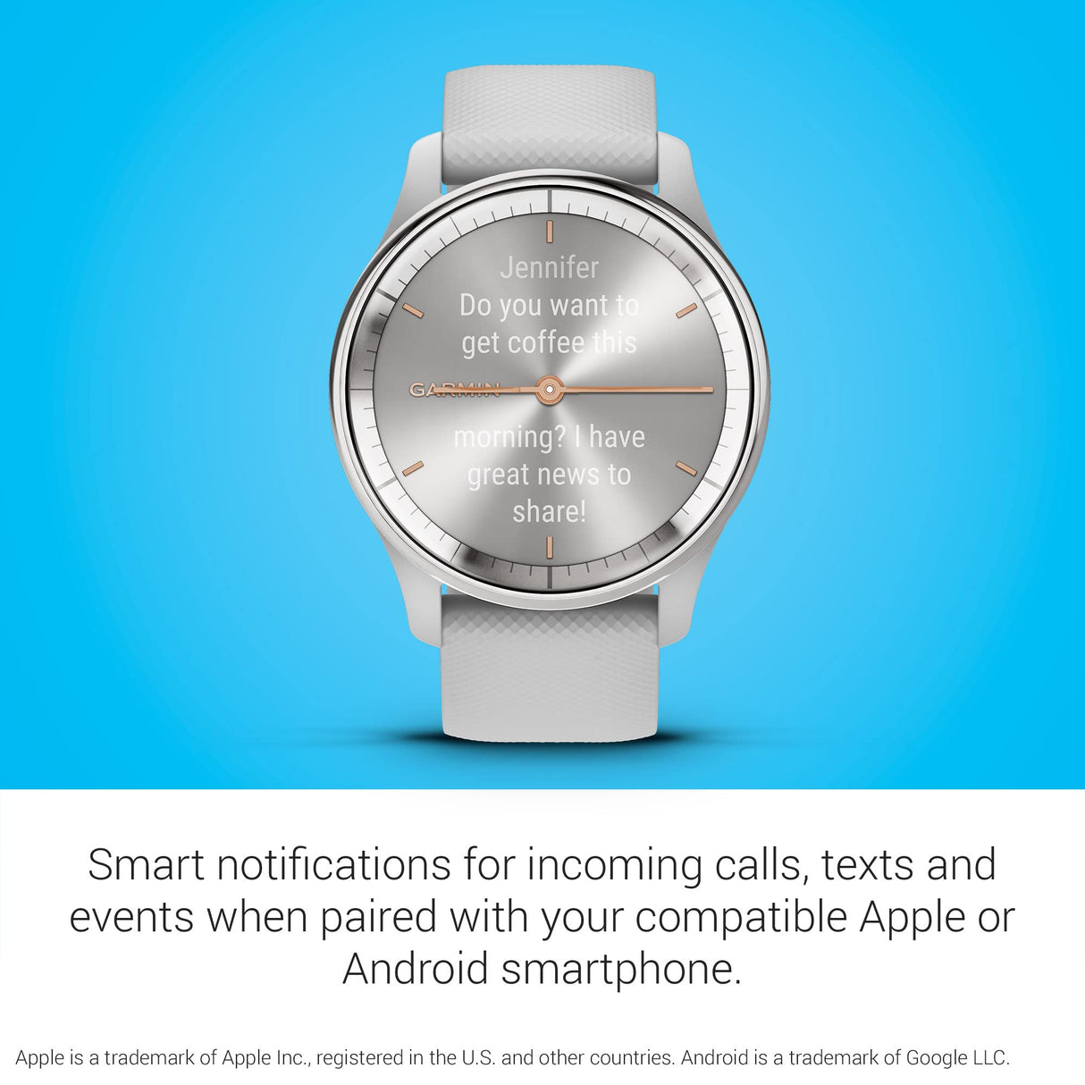 Garmin Vivomove Trend, Elegante Smartwatch Híbrido de 40 mm con Sofisticado Aspecto Analógico, Bisel de Acero Inoxidable y Funciones Inteligentes, Plata Gris