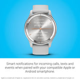 Garmin Vivomove Trend, Elegante Smartwatch Híbrido de 40 mm con Sofisticado Aspecto Analógico, Bisel de Acero Inoxidable y Funciones Inteligentes, Plata Gris