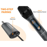 Audibax Missouri Free Hand Dual UHF Sistema de Micrófono Dinámico con Receptor Recargable