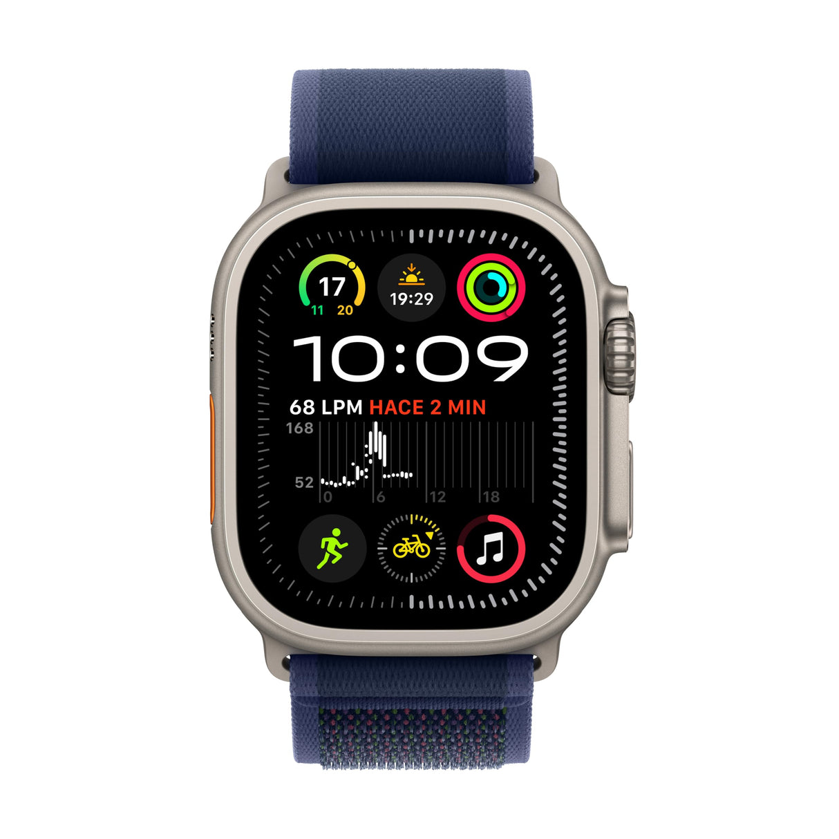 Apple Watch Ultra 2 GPS + Cellular Smartwatch, Reloj Deportivo con Caja de Titanio Natural Resistente de 49 mm y Correa Loop Trail Azul - Talla M/L. Monitor de entreno y Neutro en Carbono