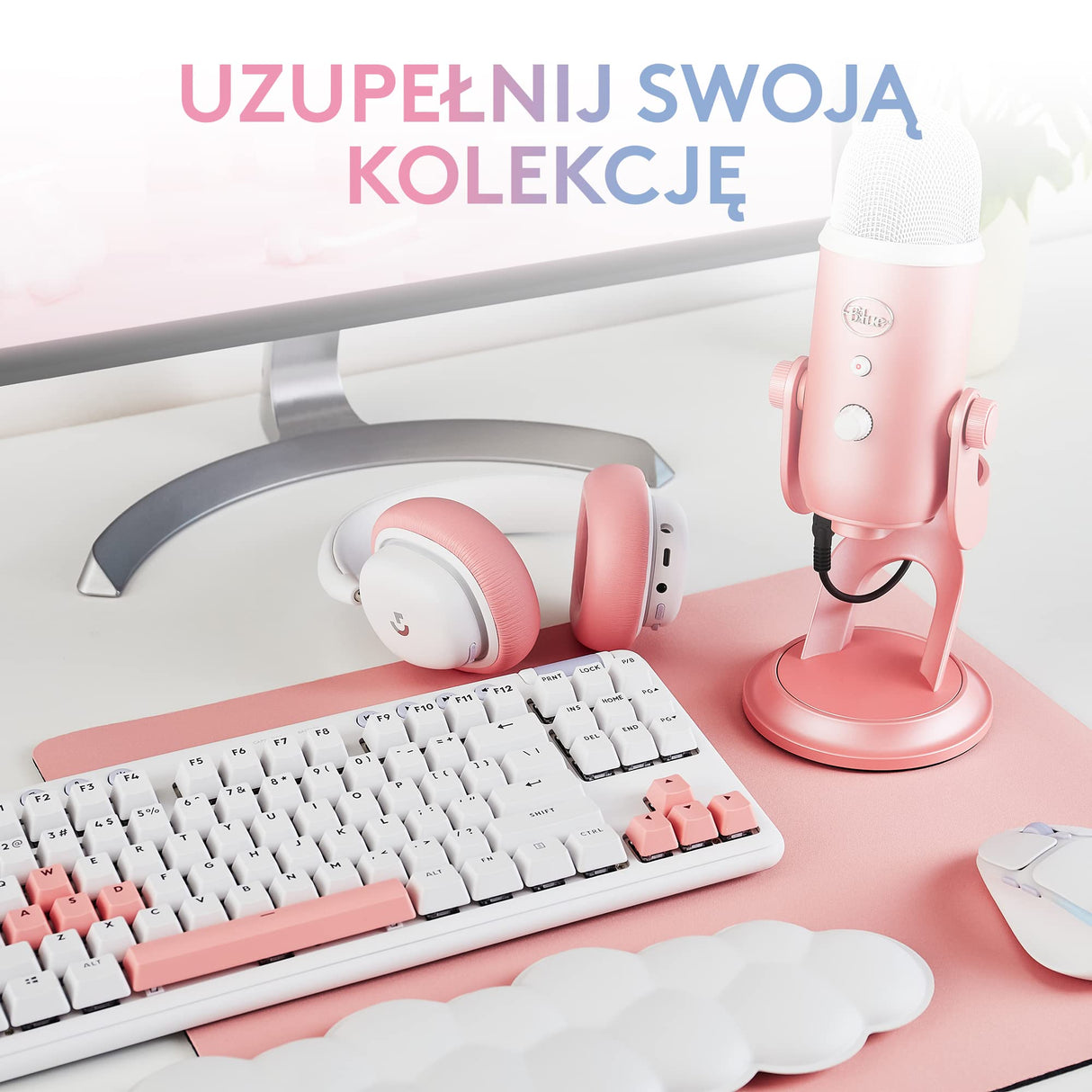Logitech G Blue Yeti Micrófono USB para Streaming de Gaming, Software Blue VO!CE, PC, Podcast, Estudio, Mic para Ordenador, Temas únicos de Streamlabs, Acabado de Edición Especial - Rosa