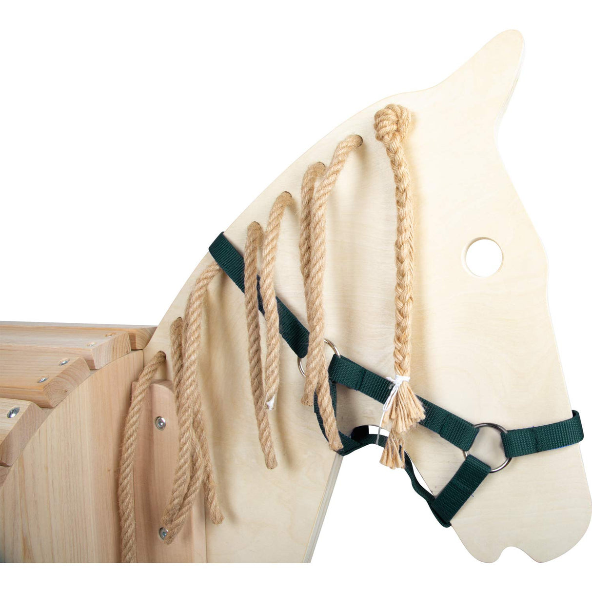 Small Foot Madera, para niños a Partir de 3 años, Caballo con Ayuda para Montar y Cabestro Apto para Uso al Aire Libre Juguetes, Color Beige, S (11664)