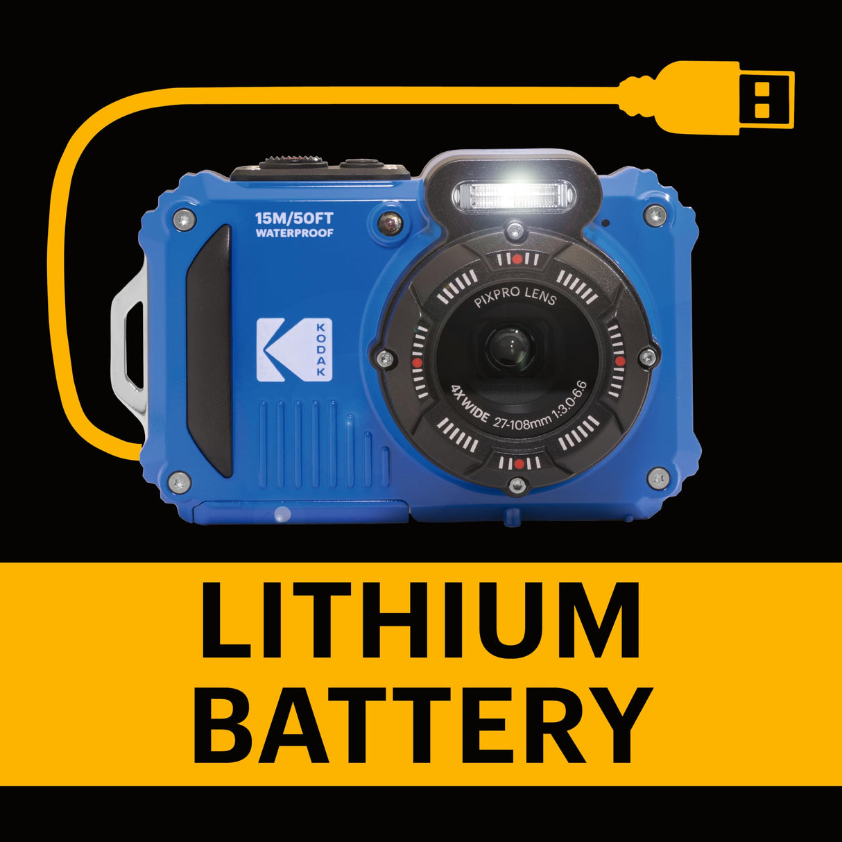 KODAK PIXPRO WPZ2 Impermeable 16MP 4X Zoom Cámara Resistente - Azul