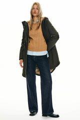 Orolay Chaqueta Mujer Invierno Parka de Mujer con Capucha y Forro Polar Chaqueta Acolchada para el Invierno Verde L