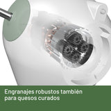 Imetec Grattugissima, Rallador Eléctrico, Rodillo De Acero Inoxidable, Tolva De Aluminio, Recipiente Extraíble Con Tapa Frescura, Sistema De Seguridad, 150 W