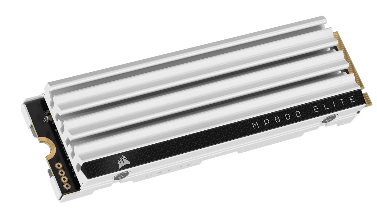 Corsair MP600 Elite 2 TB M.2 PCIe Gen4 x4 SSD NVMe - Optimizada para PS5 - Disipador Térmico Incluido - M.2 2280 - hasta 7.000 MB/s de Lectura Secuencial - NAND 3D TLC de Alta Densidad - Blanco