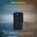 Transcend 128GB 1440P QHD Police Body Camera STARVIS 2 Sensor IP68 Weatherproof Body Worn Camera con estabilización de Imagen electrónica, visión Nocturna GPS TS128GDPB40A