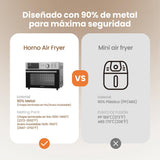 OIMIS Horno Freidora de Aire Caliente 30L, Freidora sin Aceite XXL 1800W, Multifunción sin Aceite 21 Programas, 30 a 230°C,con Mantener Caliente, 7 Accesorios con Recetas