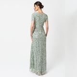 Maya Deluxe Abendkleid Pailletten Maxi Elegant für Hochzeit Vestido de la Dama de Honor De Las Mujeres, Verde, 46