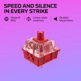 HyperX Alloy Origins 65 – Teclado mecánico para juegos - Formato ultracompacto al 65% – Tecla HyperX Red (lineal) - Cubiertas de PBT de doble capa de las teclas - Retroiluminación LED RGB