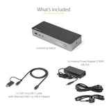 StarTech.com Docking Station Universal para Portátil - Replicador de Puertos Híbrido USB-C/-A - 2x HDMI y DP 4K - PD 100W