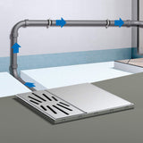 LUX ELEMENTS Suelo de ducha sellado de 140 x 90 cm, de espuma rígida, con bomba de desagüe y pendiente (cuatro caras), listo para azulejos, color gris