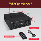 Pyle Amplificador estéreo Audio Receptor Sistema de Sonido con Bluetooth Wireless Streaming, MP3/USB/SD/AUX/FM Radio