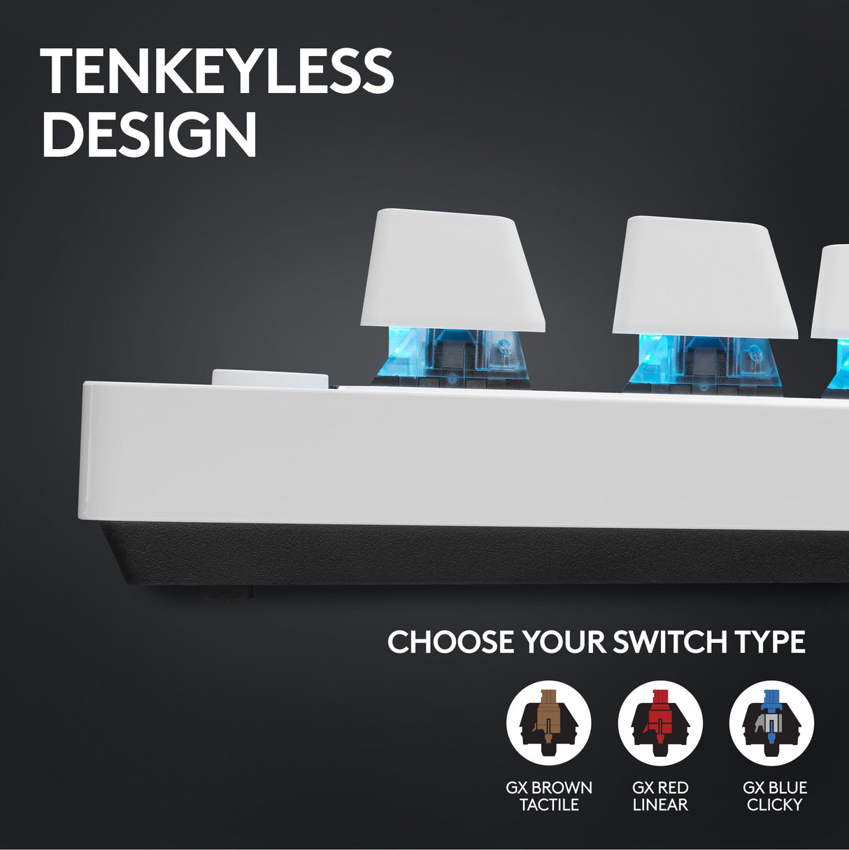 Logitech G Pro X TKL Lightspeed, Teclado inalámbrico para Gaming- Blanco - UK - Tactile