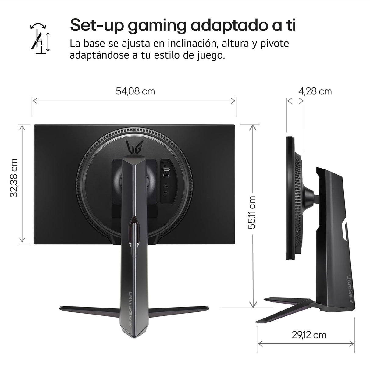 LG 24GS65F-B - Monitor Ultragear, 24", Pantalla IPS, (1920x1080), 16:9, 180 Hz, 1ms Black Stabilizer, G-Sync Compatible y FreeSync, Negro