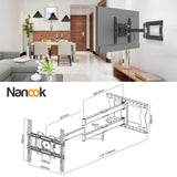 Nanook 2120 Soporte de Pared de Brazo Largo para televisores de 42 a 75 Pulgadas, Extensión Extra Larga de hasta 120 cm, Soporte de TV Que Permite Movimiento Completo, Soporta un Peso de hasta 40 kg