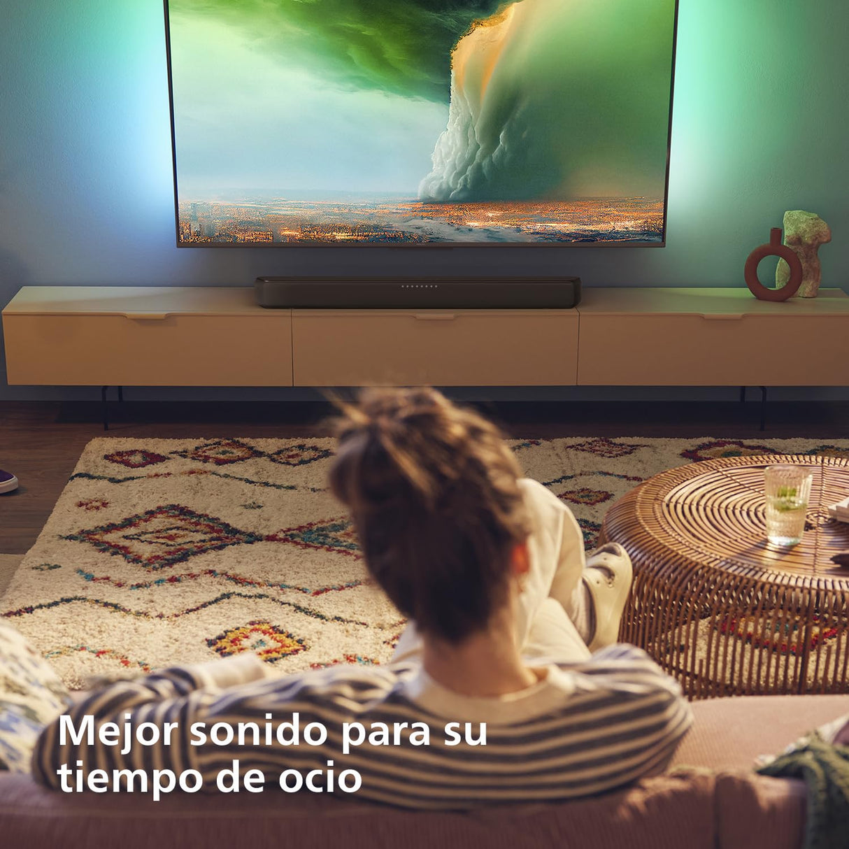 Philips TAB5109 Barra de Sonido 2.0-2 Canales de 120W, DTS Virtual X, Bluetooth 5.4, HDMI ARC, conexión óptica y conectividad USB - Gris Oscuro