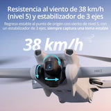 DJI Mini 3 – Dron Mini con cámara ligero y plegable con vídeo 4K HDR, 38 min de tiempo de vuelo, Grabación vertical y funciones inteligentes, con Mando a distancia, C0