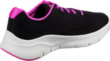Skechers Arch FIT, Zapatillas Mujer, Black/Light Pink, 36 EU