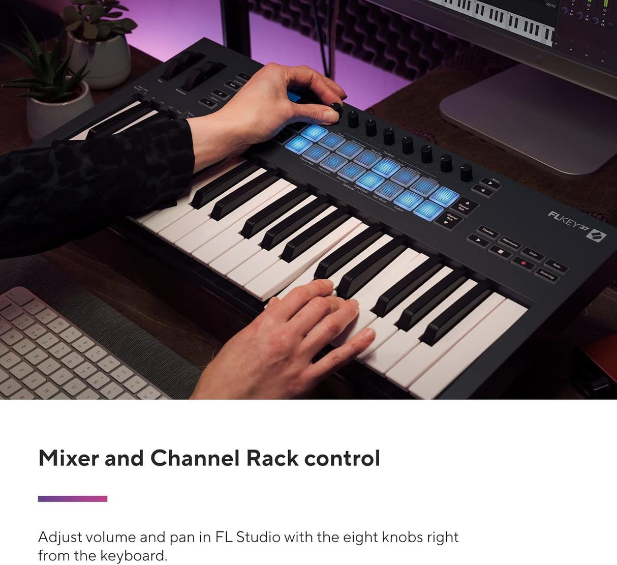 Novation FLkey 37, controlador de teclado - integración perfecta con FL Studio y modos Chord y Scale. Todo el software que necesitas para producir música
