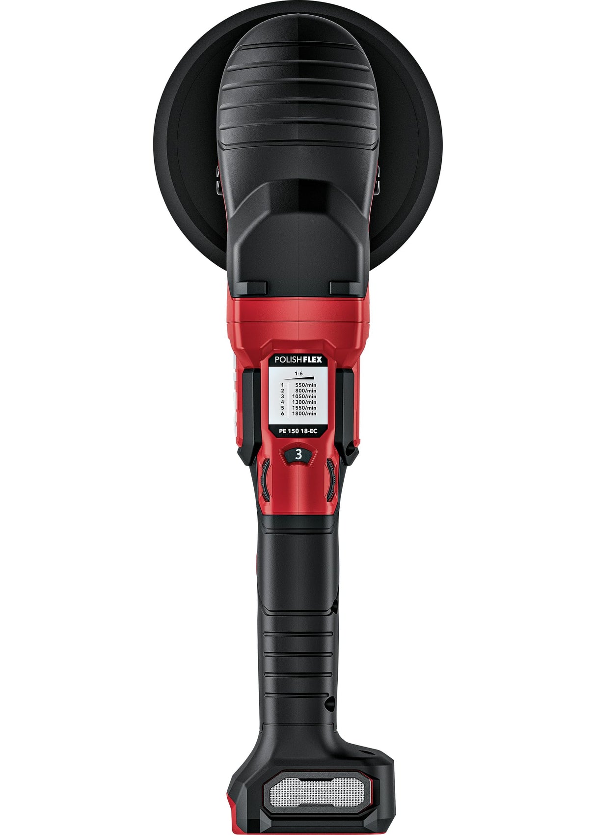 Flex 533019 - Pulidor giratorio con batería (18 V, PE 150, 18-EC, incluye interruptor de gas, fácil ajuste de velocidad, ergonómico)