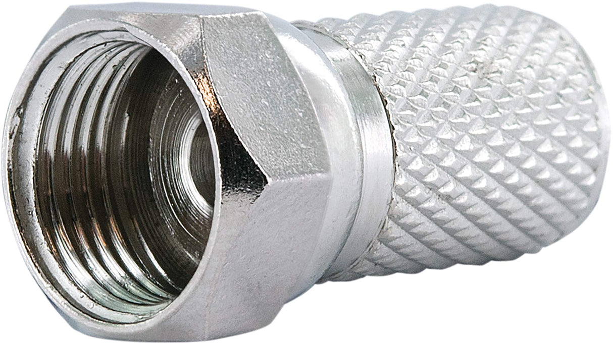 Schwaiger GmbH Schwaiger -FST7004 531 - Juego de 4 Conectores F (7 mm de diámetro, para Cable coaxial, conexión de Enchufe y Cable, 4 Unidades), Color Plateado