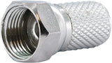 Schwaiger GmbH Schwaiger -FST7004 531 - Juego de 4 Conectores F (7 mm de diámetro, para Cable coaxial, conexión de Enchufe y Cable, 4 Unidades), Color Plateado