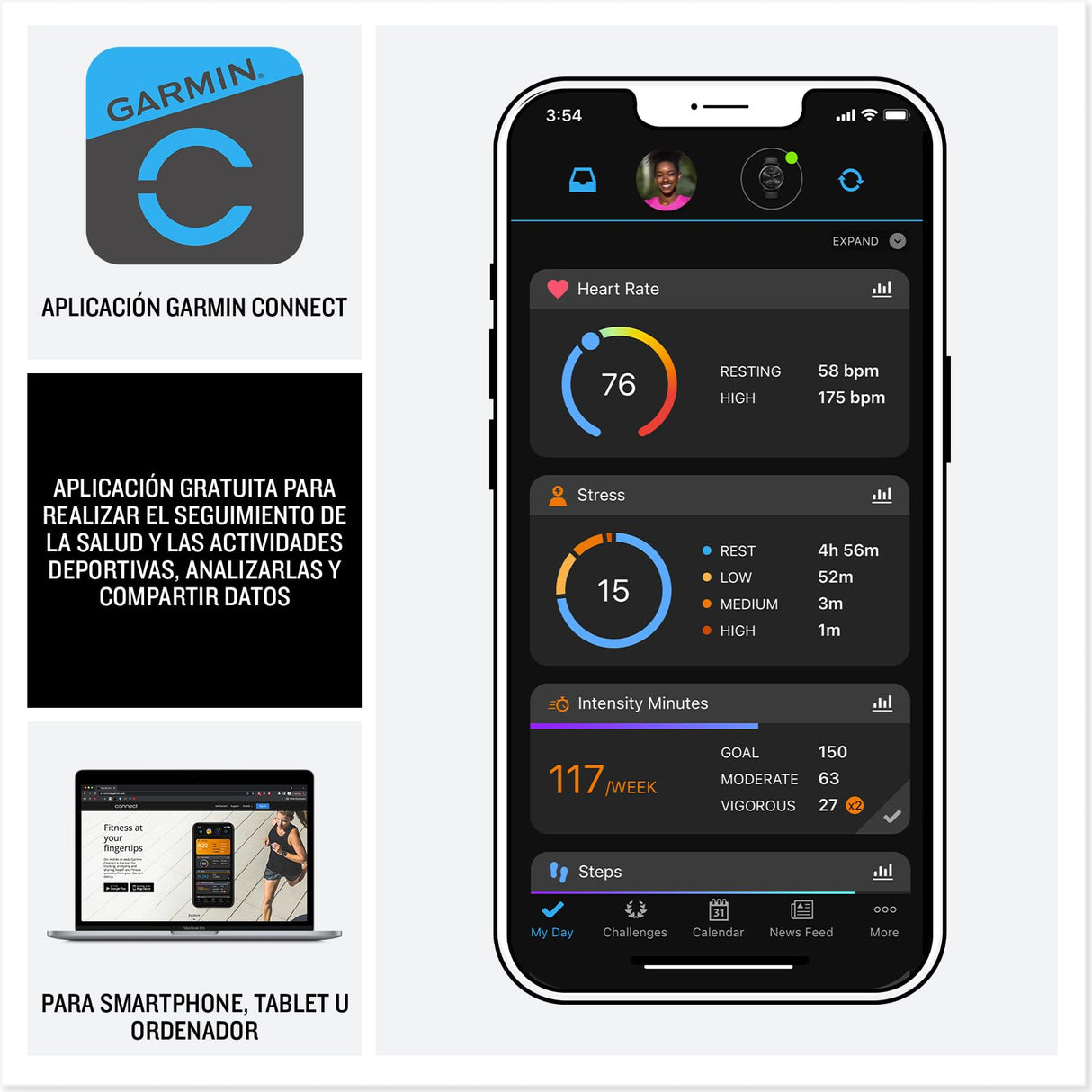 Garmin Venu 3S, Smartwatch Premium con GPS, AMOLED, Funciones avanzadas de Salud y Forma física, más de 30 Aplicaciones Deportivas, 10 días de autonomía, Rosa Gold