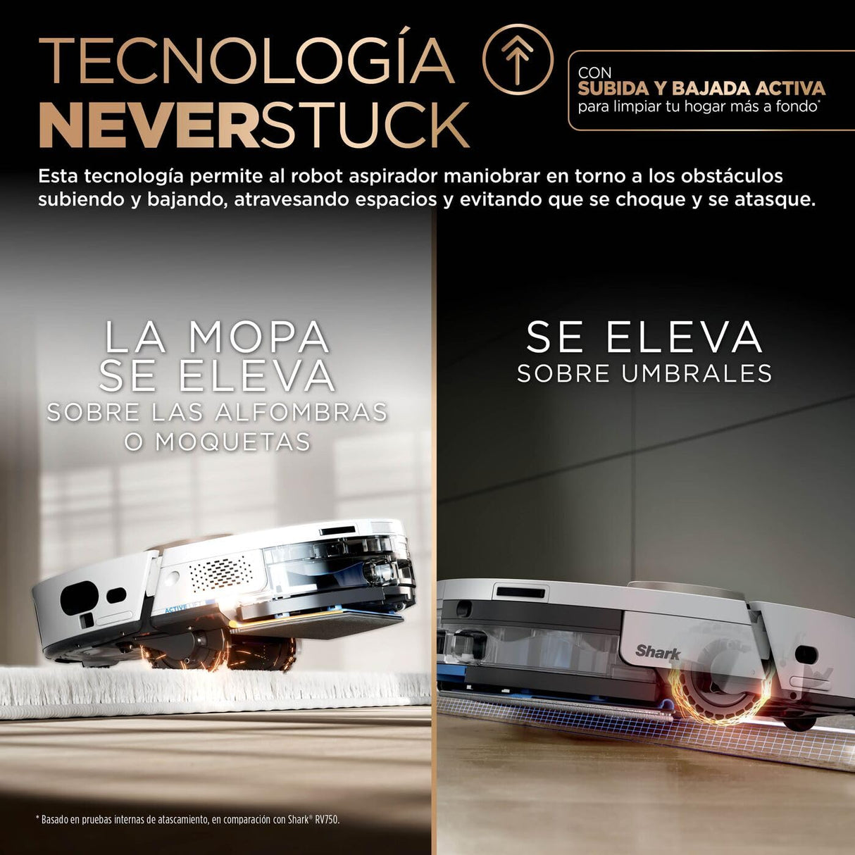 Shark PowerDetect Robot Aspirador y mopa 2 en 1, Base NeverTouch Pro con Limpieza, Carga y Vaciado automáticos, 60 días, navegación 3D y LiDAR, NeverStuck, WiFi/App, Blanco, AV2800ZEEUWH