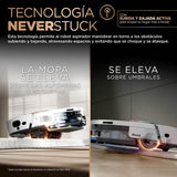 Shark PowerDetect Robot Aspirador y mopa 2 en 1, Base NeverTouch Pro con Limpieza, Carga y Vaciado automáticos, 60 días, navegación 3D y LiDAR, NeverStuck, WiFi/App, Blanco, AV2800ZEEUWH