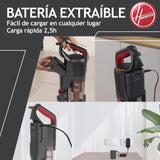 Hoover HF500 Plus Home HF522STH Aspiradora Escoba sin Cable, Accesorio 2 en 1, 45 min, Carga ultrarápida 2.5h, 15500 Pa, Dual led localizador de Polvo, Color Rojo