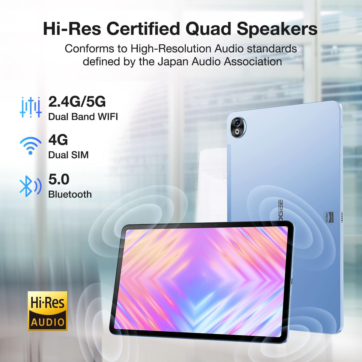 DOOGEE T20 Ultra Tablet Android 13, 12 Pulgadas, 32 GB + 256 GB (TF 2TB) Helio G99 Octa-Core Tablet Táctil, 10800mAh, Pantalla 2.4K, 16MP+8MP, 4G LTE /5G WiFi Tablet Gaming, GMS/GPS/Widevine L1